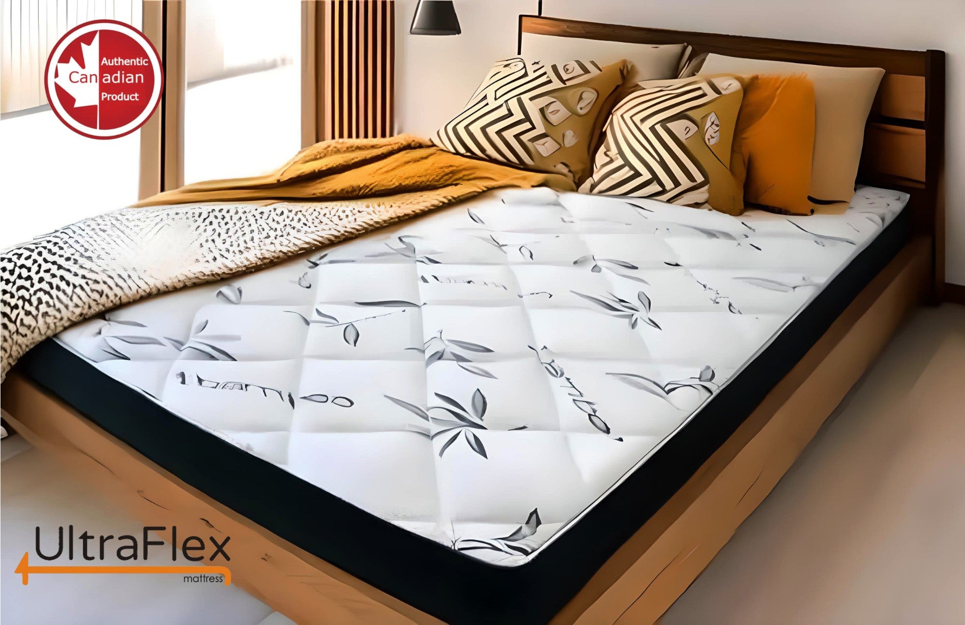 UltraFlex DreamEasy - Canadian-Made Medium Firm Gel Infused Comfort with Quilted Top, Pressure Relief, Cooling Technology, Bamboo Cover, CertiPUR-US® Certified Foam
