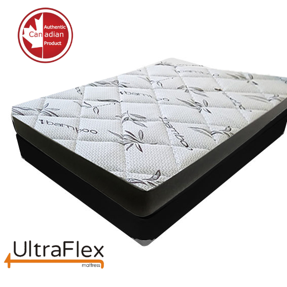 UltraFlex DreamEasy - Canadian-Made Medium Firm Gel Infused Comfort with Quilted Top, Pressure Relief, Cooling Technology, Bamboo Cover, CertiPUR-US® Certified Foam