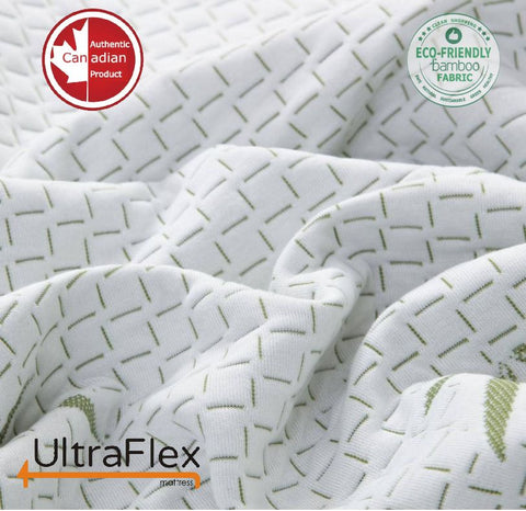 Image of UltraFlex EasySleep- Canadian-Made Medium Firm Gel Infused Reversible Comfort With Pressure Relief, Cooling Technology, Bamboo Cover, CertiPUR-US® Certified Foam Eco-Friendly Mattress (Made in Canada)