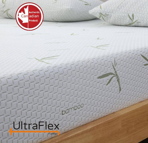 Image of UltraFlex EasySleep- Canadian-Made Medium Firm Gel Infused Reversible Comfort With Pressure Relief, Cooling Technology, Bamboo Cover, CertiPUR-US® Certified Foam Eco-Friendly Mattress (Made in Canada)