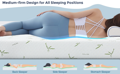 Image of UltraFlex EasySleep- Canadian-Made Medium Firm Gel Infused Reversible Comfort With Pressure Relief, Cooling Technology, Bamboo Cover, CertiPUR-US® Certified Foam Eco-Friendly Mattress (Made in Canada)