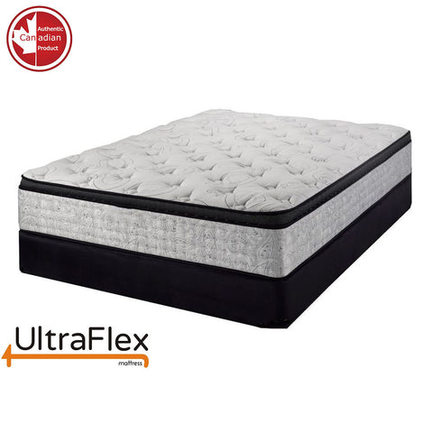 Image of UltraFlex OASIS- 12” Hybrid Orthopedic Eurotop, Spinal Care Pocket Coil, Premium High Density Foam Encased, Pressure Relieving Comfort Foam and HDcoil Pocketed, Eco-Friendly Mattress (Made in Canada)