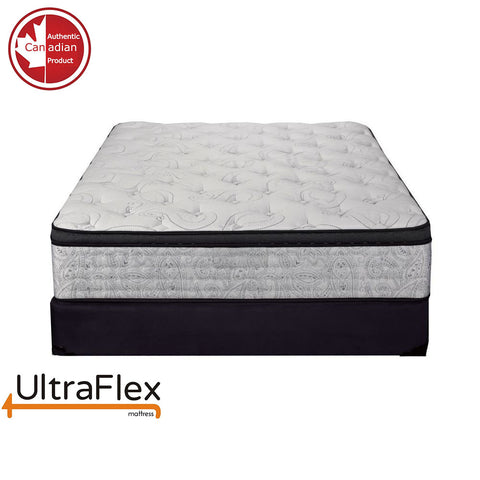 Image of UltraFlex OASIS- 12” Hybrid Orthopedic Eurotop, Spinal Care Pocket Coil, Premium High Density Foam Encased, Pressure Relieving Comfort Foam and HDcoil Pocketed, Eco-Friendly Mattress (Made in Canada)