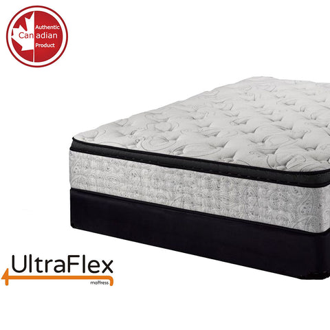 Image of UltraFlex OASIS- 12” Hybrid Orthopedic Eurotop, Spinal Care Pocket Coil, Premium High Density Foam Encased, Pressure Relieving Comfort Foam and HDcoil Pocketed, Eco-Friendly Mattress (Made in Canada)
