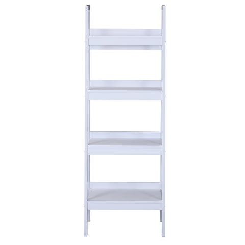 Image of Set of 2 4 Tier Ladder Shelf Bookcase Multi-Use Display Rack Storage Shelving Unit Display Stand Flower Plant Holder White