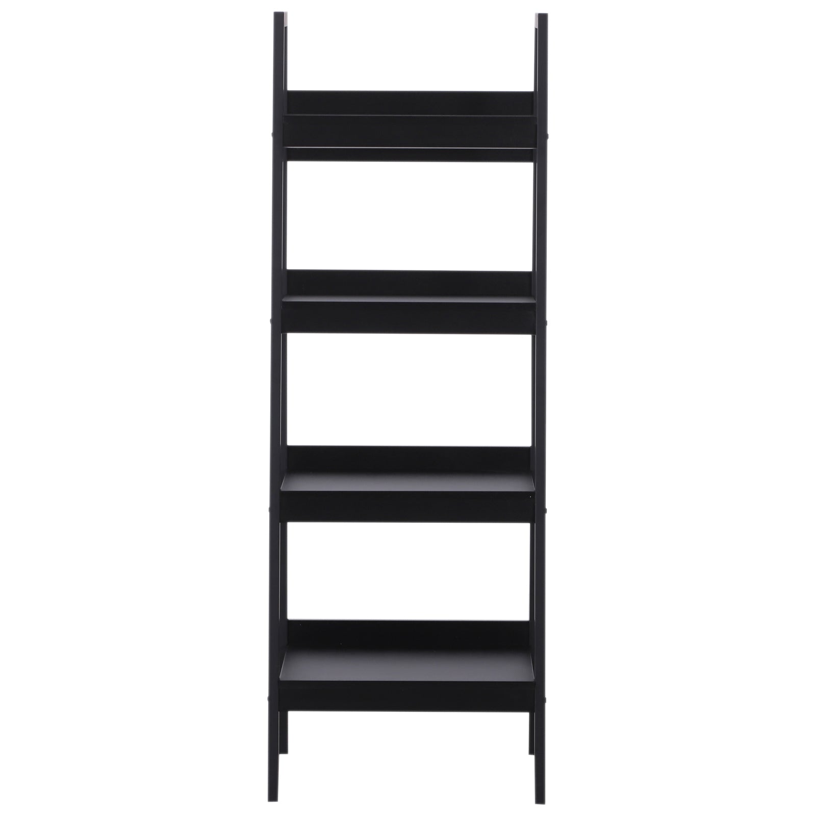 Set of 2 4 Tier Ladder Shelf Bookcase Multi-Use Display Rack Storage Shelving Unit Display Stand Flower Plant Holder Black