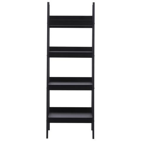 Image of Set of 2 4 Tier Ladder Shelf Bookcase Multi-Use Display Rack Storage Shelving Unit Display Stand Flower Plant Holder Black