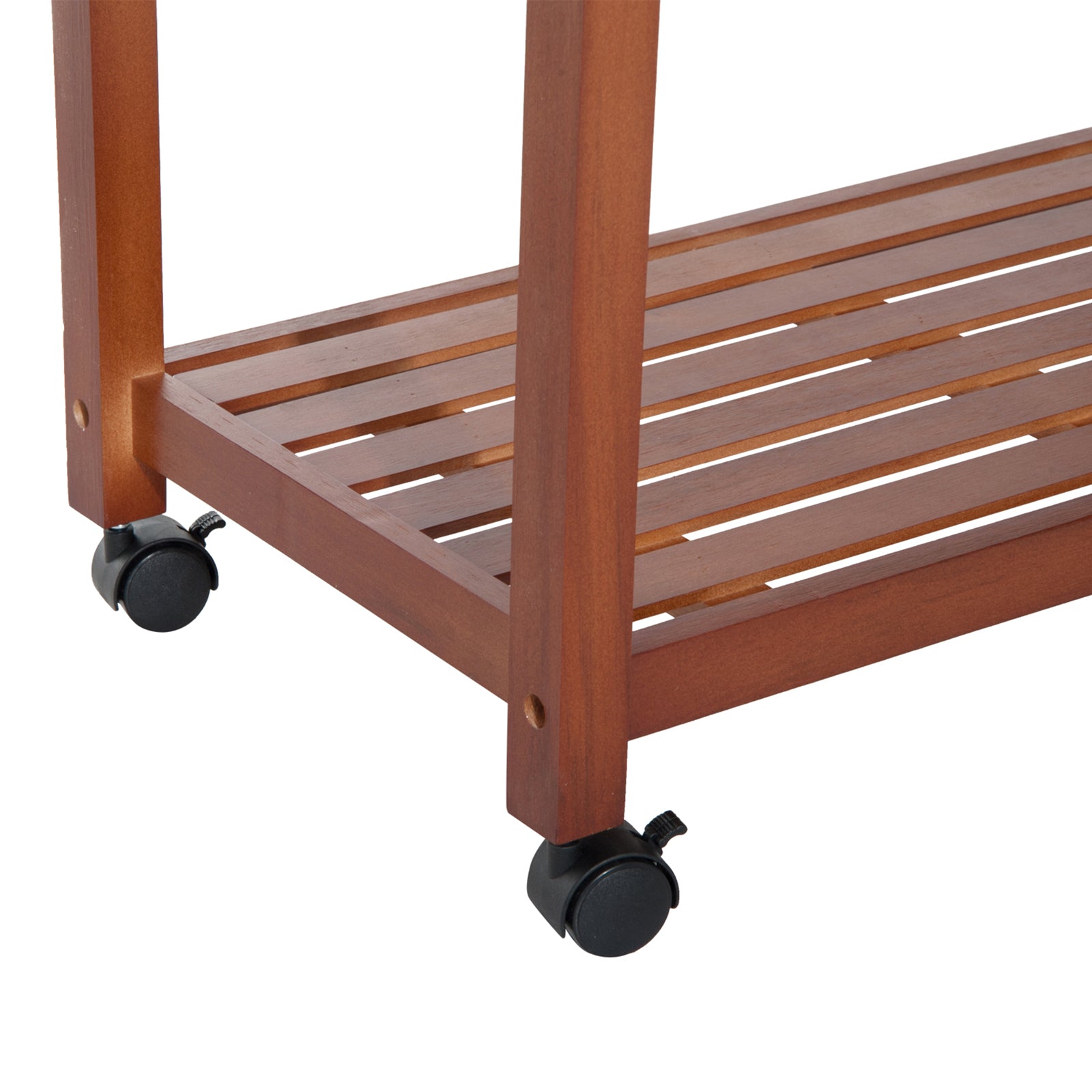 Wooden Kitchen Trolley Cart Basket Drawer Dining Storage w/Roller Holder Wood