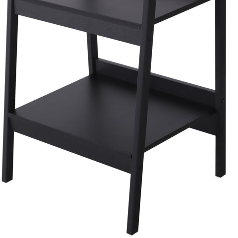 Image of Set of 2 4 Tier Ladder Shelf Bookcase Multi-Use Display Rack Storage Shelving Unit Display Stand Flower Plant Holder Black