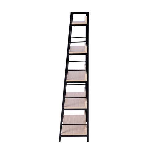 Image of Wood Bookcase 5-Tier Wide Bookshelf Shelving Storage Furniture Home (Oak/Black)