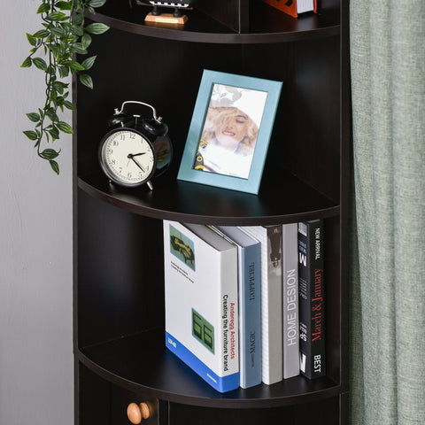 Image of 5-Tier Freestanding Bookcase Open Shelves for CDs Records Books Home Office