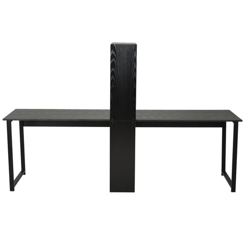 Image of Computer Table Writing Table Home Office Workstation w/ Bookshelf Black