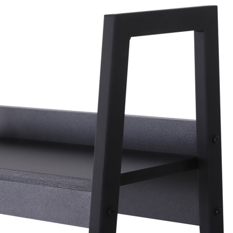 Image of Set of 2 4 Tier Ladder Shelf Bookcase Multi-Use Display Rack Storage Shelving Unit Display Stand Flower Plant Holder Black