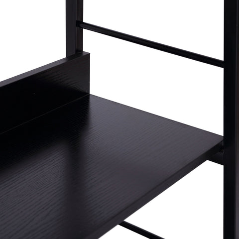 Image of Wood Bookcase 5-Tier Wide Bookshelf Shelving Storage Furniture Home (Black)