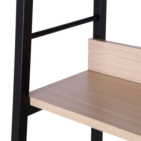 Image of Wood Bookcase 5-Tier Wide Bookshelf Shelving Storage Furniture Home (Oak/Black)