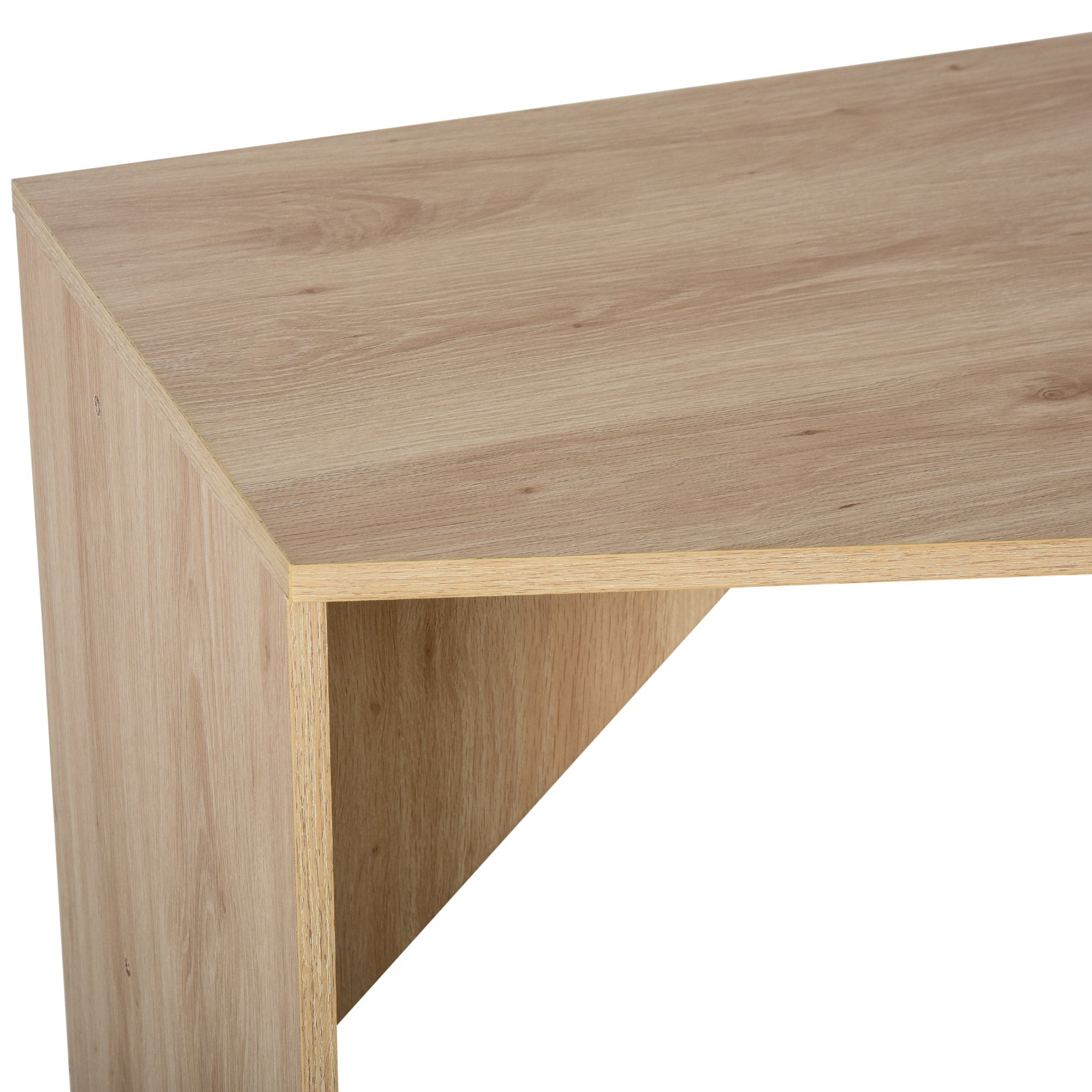 Modern Computer Office Desk Wood Corner Desk with Multi-Tier Storage Shelf