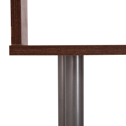 Image of Wooden Bookcase S Shape Storage Display Unit 4 Shelf Home Décor Walnut