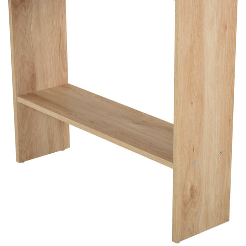 Image of Modern Computer Office Desk Wood Corner Desk with Multi-Tier Storage Shelf