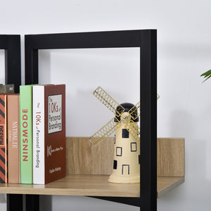 4-Tier Bookshelf Storage Multifunctional Plant Display Corner Shelf Oak Color & Black
