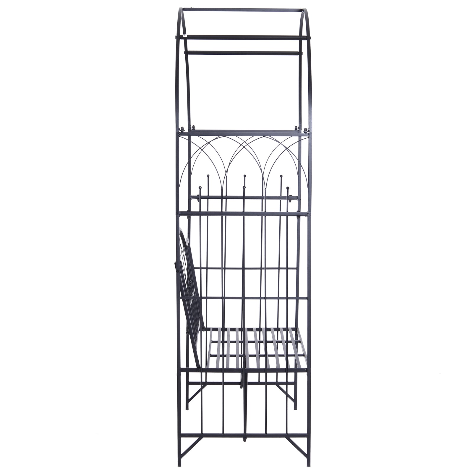 43" Garden Arbor Bench Trellis for Vines Climbing Plant Outdoor Decor Arch - Black