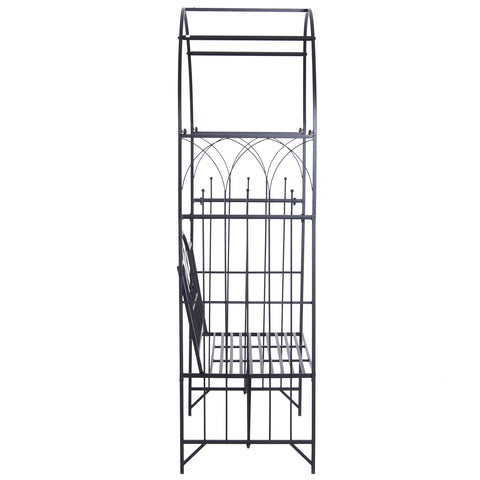 Image of 43" Garden Arbor Bench Trellis for Vines Climbing Plant Outdoor Decor Arch - Black
