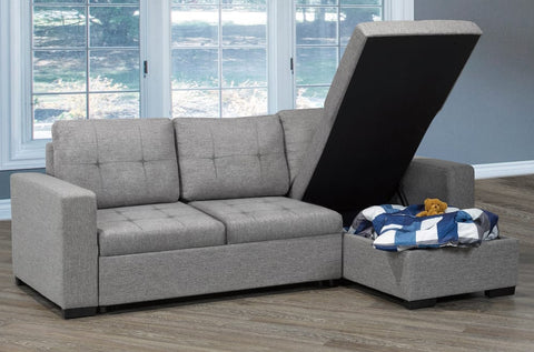 Image of Pull-Out Sofa Sectional in Grey ***Shipped to the GTA Area Only***