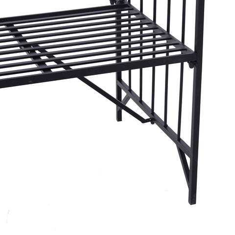 Image of 43" Garden Arbor Bench Trellis for Vines Climbing Plant Outdoor Decor Arch - Black