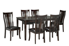 7-PIECE DINING TABLE SET WITH CURVED CHAIRS- ESPRESSO