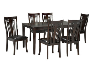 7-PIECE DINING TABLE SET WITH CURVED CHAIRS- ESPRESSO