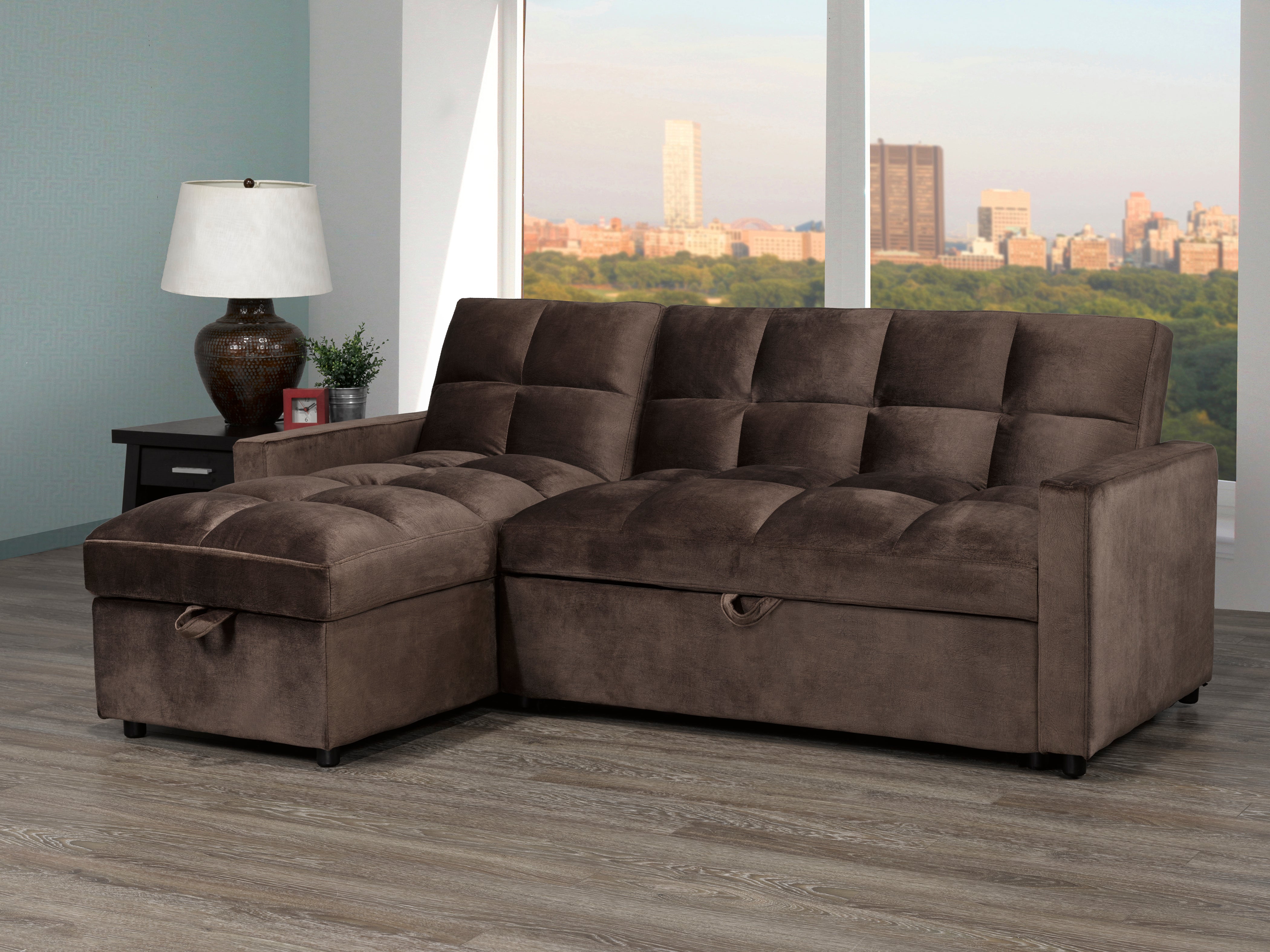 CHELSEA SECTIONAL SET BROWN