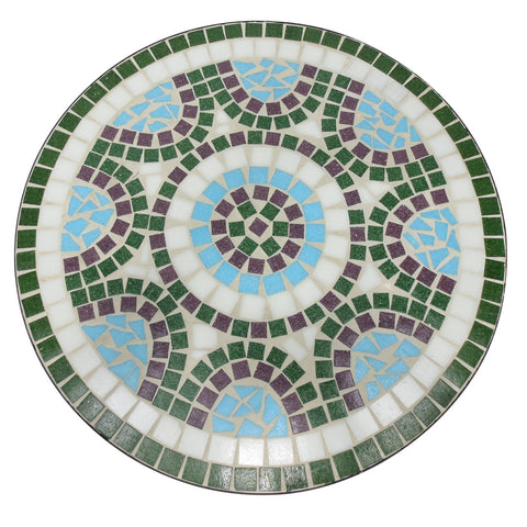 Image of 3pc Bistro Mosaic Set Dining Outdoor 2 Seater Folding Chairs