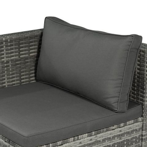 Image of 3 Pieces Patio PE Rattan Bistro Set Cushioned Armchair Sofa and Coffee Table Outdoor Furniture