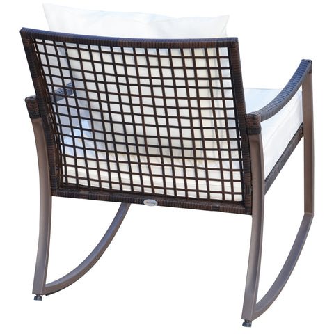 Image of 3pcs Garden Rocking Chair Set Outside Rocker Set Cushioned Seat