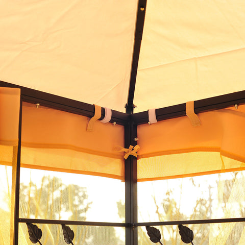 Image of 10'L x10'W Gazebo Canopy Waterproof Sun Shade Sun-shelter 2-tier UV Protect for Outdoor Patio, Beige