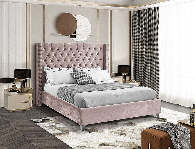 Dusty Pink Velvet Fabric With Nailhead Details **Shipped in the GTA Area Only**