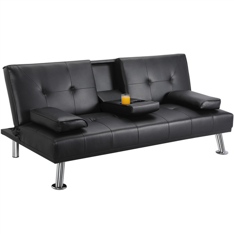 Image of KLICK-KLACK SOFA BED BLACK WITH CUP HOLDER- ARRIVING IN AUGUST