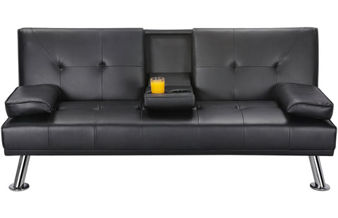 Image of KLICK-KLACK SOFA BED BLACK WITH CUP HOLDER- ARRIVING IN AUGUST