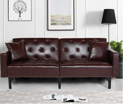 Image of BURGUNDY KLICK KLACK SOFA BED