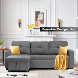 REVERSIBLE SLEEPER SECTIONAL SOFA BED