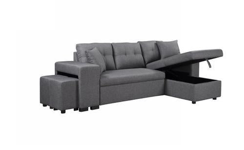 Sectional Sofa with Stools & Sofa Bed
