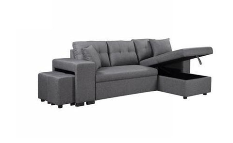 Image of Sectional Sofa with Stools & Sofa Bed