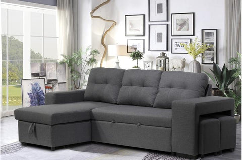 Image of Sectional Sofa with Stools & Sofa Bed