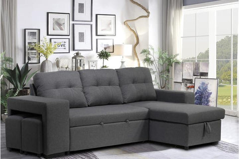 Image of Sectional Sofa with Stools & Sofa Bed