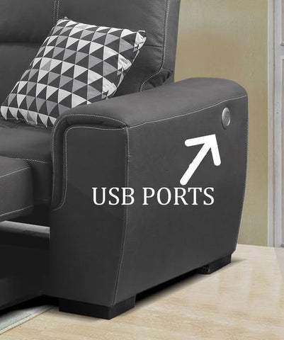 Image of 3-Piece Sectional with Pull-out Bed and Hidden Storage
