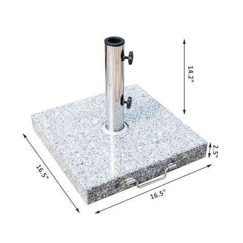 Image of 16.5" Marble Umbrella Stand Market Square Heavy Holder Base w/ Wheels