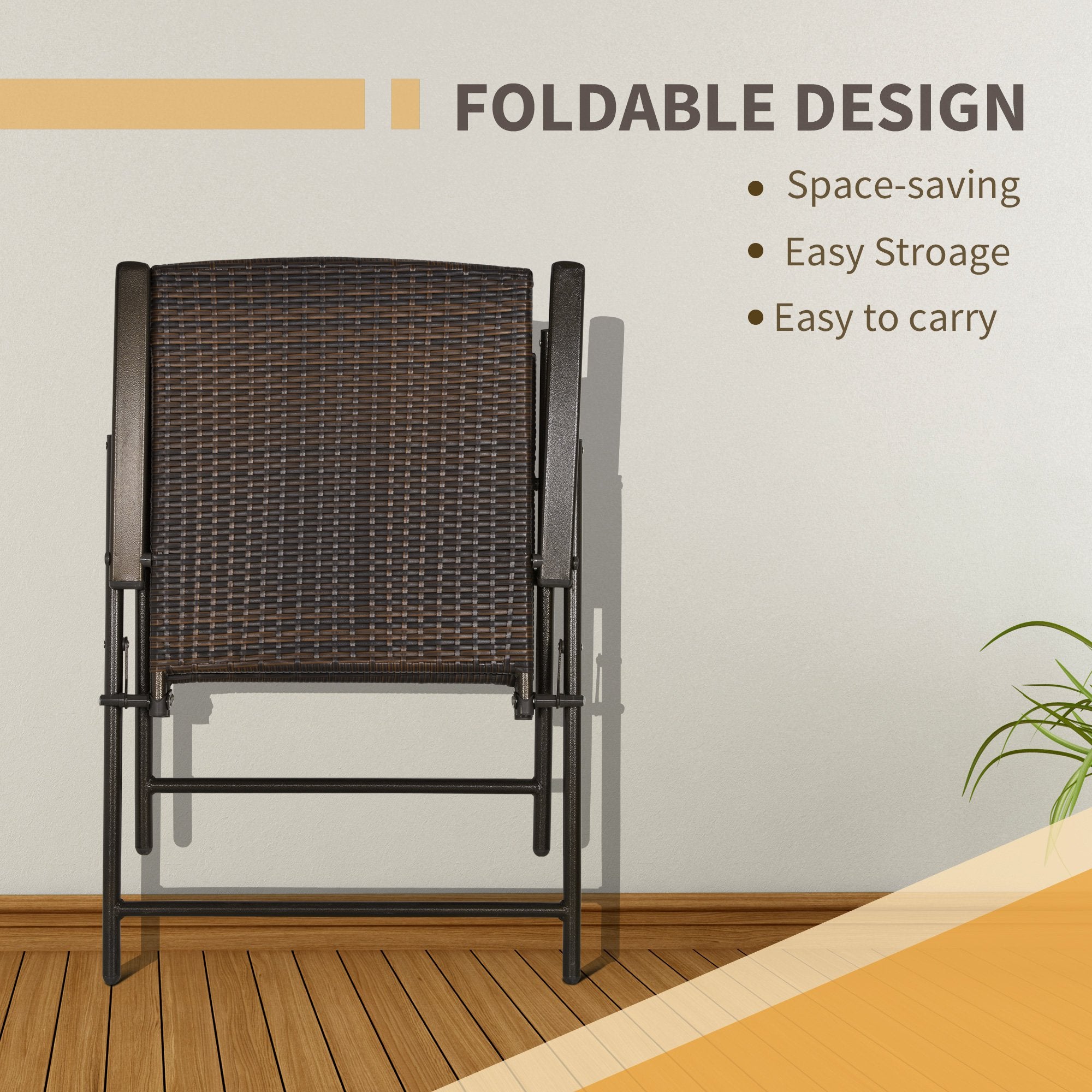 Rattan Wicker Patio Bar Chair Set UV Resistant Garden Furniture Set Outdoor & Indoor w/ Glass & Umbrella Hole Table Brown