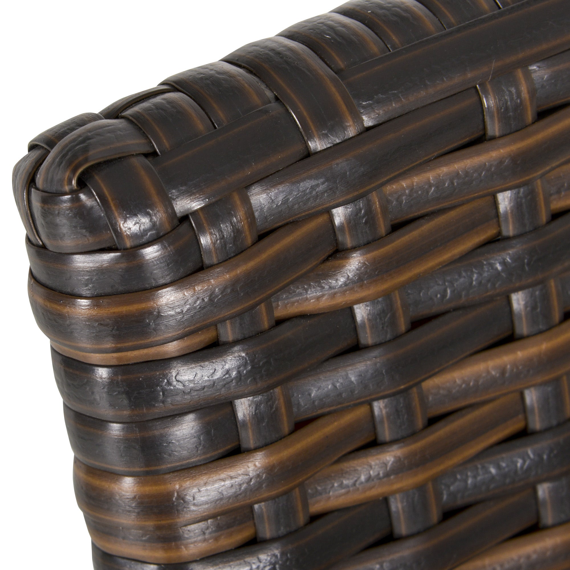 Rattan Wicker Patio Bar Chair Set UV Resistant Garden Furniture Set Outdoor & Indoor w/ Glass & Umbrella Hole Table Brown