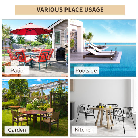 Image of Rattan Wicker Patio Bar Chair Set UV Resistant Garden Furniture Set Outdoor & Indoor w/ Glass & Umbrella Hole Table Brown