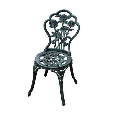 Image of 3pc Patio Bistro Set Table Chair Outdoor Garden Furniture Antique Green