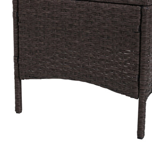 5pcs Patio Rattan Furniture Set Tea Table Footstool w/ Cushion